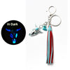 Retro Western Style Luminous Metal Pendant Keychain With Turquoise And Sunflower Pattern