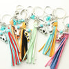 Retro Western Style Luminous Metal Pendant Keychain With Turquoise And Sunflower Pattern