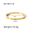 Retro Wide Edge Irregular Titanium Steel Bracelet Inlaid With Zircon Furnace Vacuum Plated 18K Real Gold For Women Ins Style