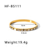 Retro Wide Edge Irregular Titanium Steel Bracelet Inlaid With Zircon Furnace Vacuum Plated 18K Real Gold For Women Ins Style