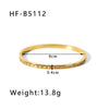 Retro Wide Edge Irregular Titanium Steel Bracelet Inlaid With Zircon Furnace Vacuum Plated 18K Real Gold For Women Ins Style