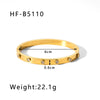 Retro Wide Edge Irregular Titanium Steel Bracelet Inlaid With Zircon Furnace Vacuum Plated 18K Real Gold For Women Ins Style