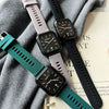 Retro Women's Watch Silicone Strap Alloy Case Square Dial Stainless Steel Buckle
