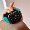 Retro Women's Watch Silicone Strap Alloy Case Square Dial Stainless Steel Buckle