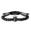 Retro Zircon Crown Beaded Handmade Woven Adjustable Bracelet For Men And Women