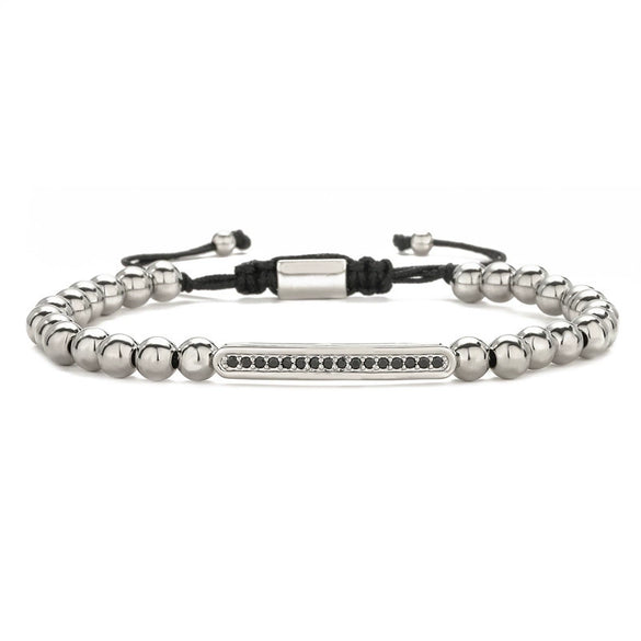 Retro Zircon Crown Beaded Handmade Woven Adjustable Bracelet For Men And Women