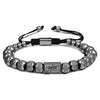 Retro Zircon Crown Beaded Handmade Woven Adjustable Bracelet For Men And Women