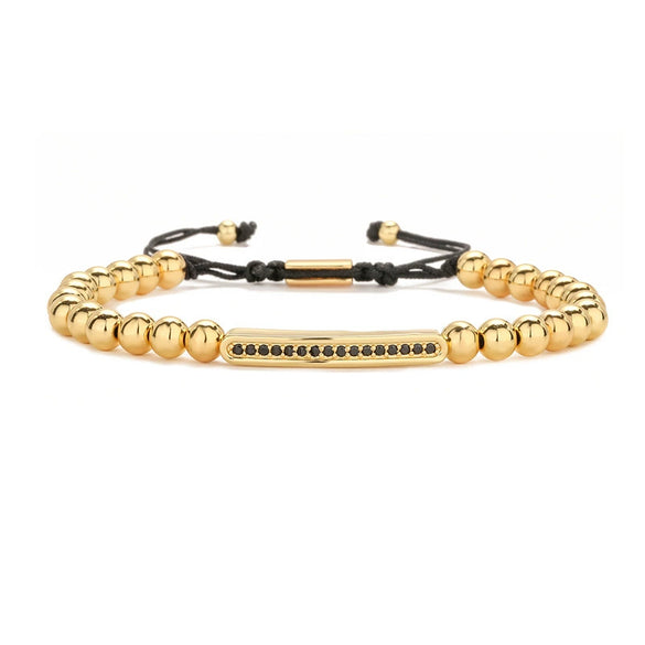 Retro Zircon Crown Beaded Handmade Woven Adjustable Bracelet For Men And Women