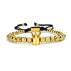 Retro Zircon Crown Beaded Handmade Woven Adjustable Bracelet For Men And Women