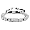 Retro Zircon Crown Beaded Handmade Woven Adjustable Bracelet For Men And Women