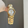 Rhinestone Disc Alloy Band Quartz Watch For Women Medieval Style Round Dial