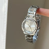 Rhinestone Disc Alloy Band Quartz Watch For Women Medieval Style Round Dial