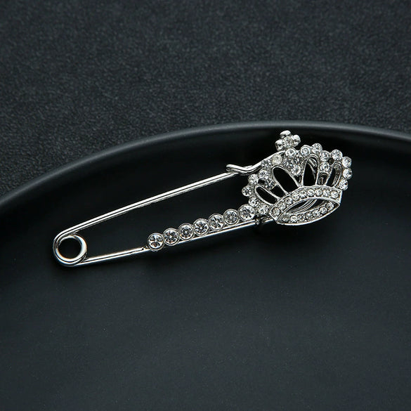 Rhinestone Electroplated Crown Brooch Accessories For Women And Unisex