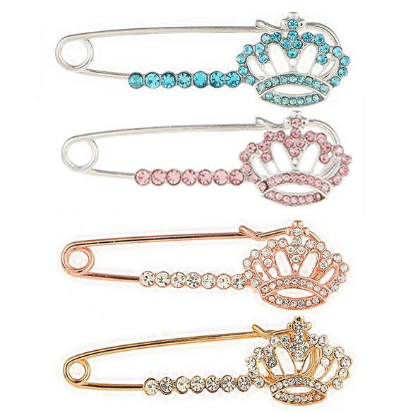 Rhinestone Electroplated Crown Brooch Accessories For Women And Unisex