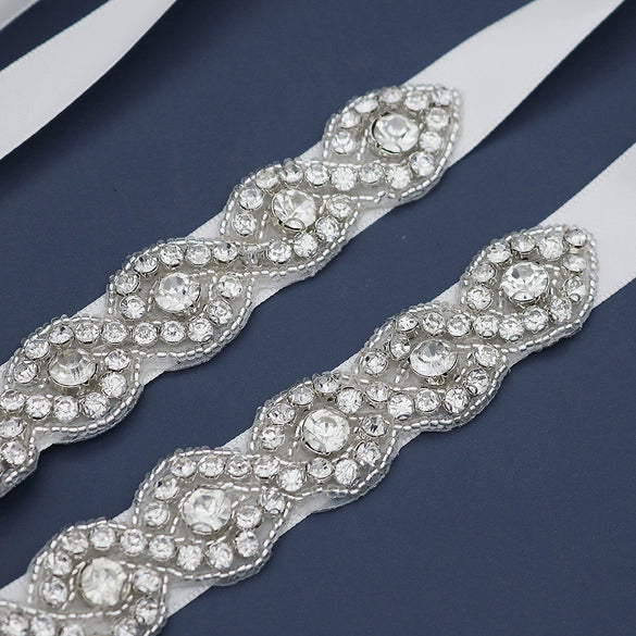 Rhinestone Floral Bridal Waist Belt Handstitched Wedding Dress Sash With Woven Detailing And Elegant Princess Style