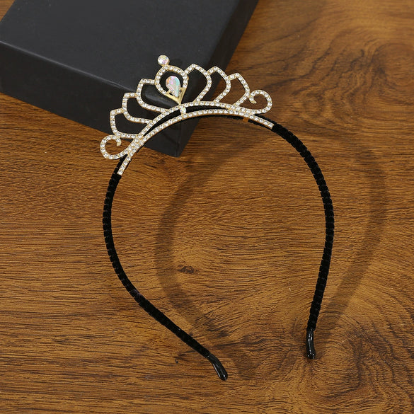 Rhinestone Hair Band Jewelry Elegant Bridal Crown Headwear Electroplated For Women