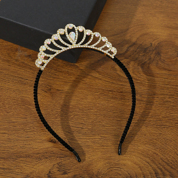 Rhinestone Hair Band Jewelry Elegant Bridal Crown Headwear Electroplated For Women
