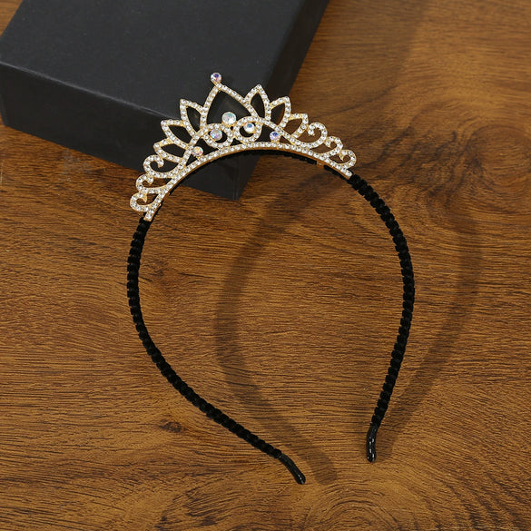 Rhinestone Hair Band Jewelry Elegant Bridal Crown Headwear Electroplated For Women