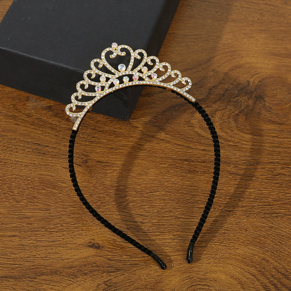 Rhinestone Hair Band Jewelry Elegant Bridal Crown Headwear Electroplated For Women