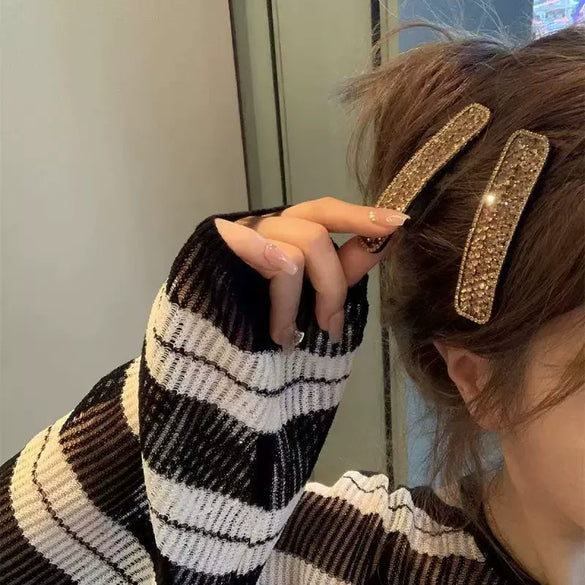 Rhinestone Handmade Geometric Fashion Women's Bb Hair Clip Hair Accessory