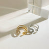 Rhinestone Ring Stainless Steel Geometric Electroplated Jewelry For Women