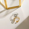 Rhinestone Ring Stainless Steel Geometric Electroplated Jewelry For Women