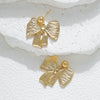 Ribbon Bow Drape Earrings Stainless Steel Gold Plated