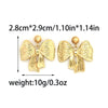 Ribbon Bow Drape Earrings Stainless Steel Gold Plated