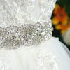 Ribbon Bridal Wedding Belt With Hand Sewn Rhinestone Flower Pattern Woven Waist Sash For Wedding Dresses