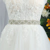 Ribbon Bridal Wedding Belt With Hand Sewn Rhinestone Flower Pattern Woven Waist Sash For Wedding Dresses