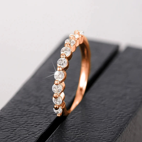 Rig Ring Copper Geometric Zircon Women's