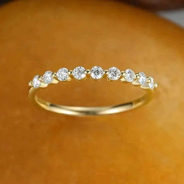 Rig Ring Copper Geometric Zircon Women's