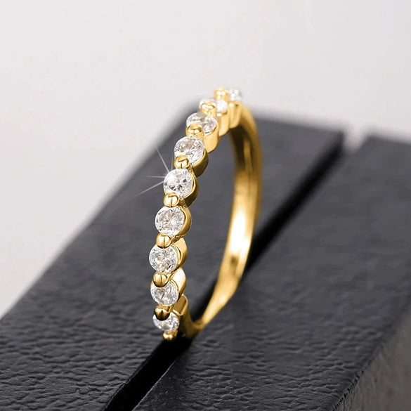 Rig Ring Copper Geometric Zircon Women's