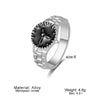 Ring Alloy Geometric Electroplating Unisex Style