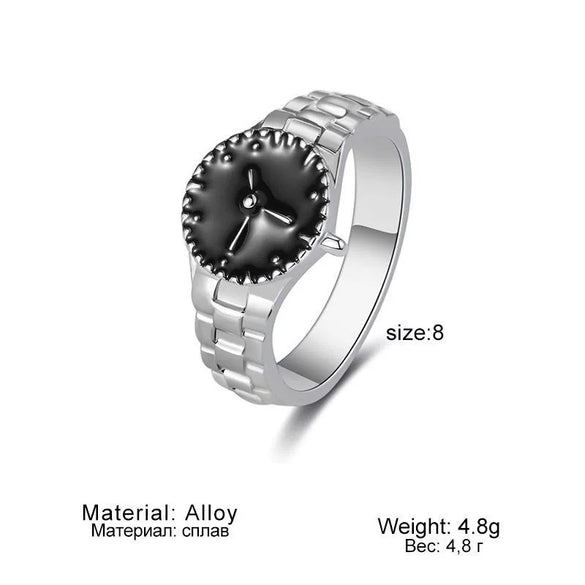 Ring Alloy Geometric Electroplating Unisex Style