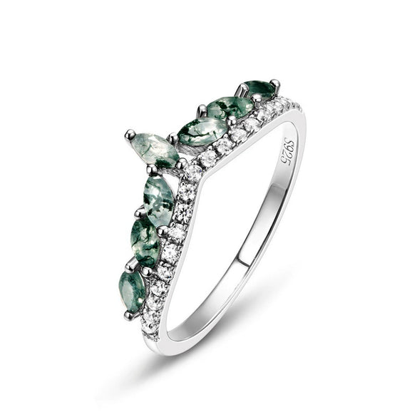 Ring And Bracelet Aqua Agate Stone Geometric Style S925 Silver