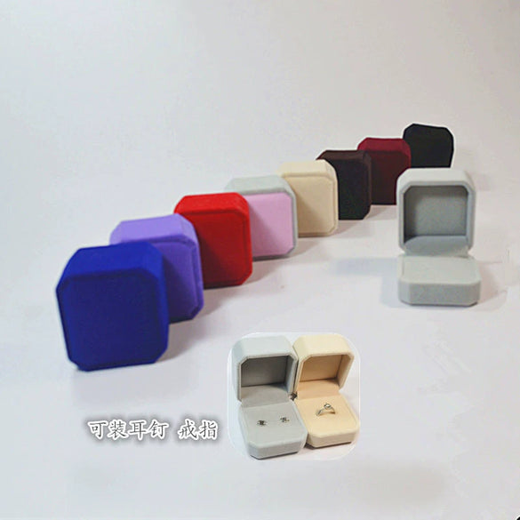 Ring Box Flocking Plastic Universal For Rings Earrings Highgrade