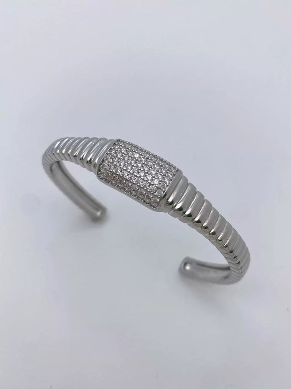 Ring Bracelet Copper Metal Geometric Fashion Microinlaid Zircon 18K Gold Plated