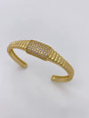 Ring Bracelet Copper Metal Geometric Fashion Microinlaid Zircon 18K Gold Plated