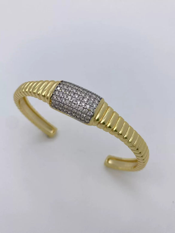 Ring Bracelet Copper Metal Geometric Fashion Microinlaid Zircon 18K Gold Plated