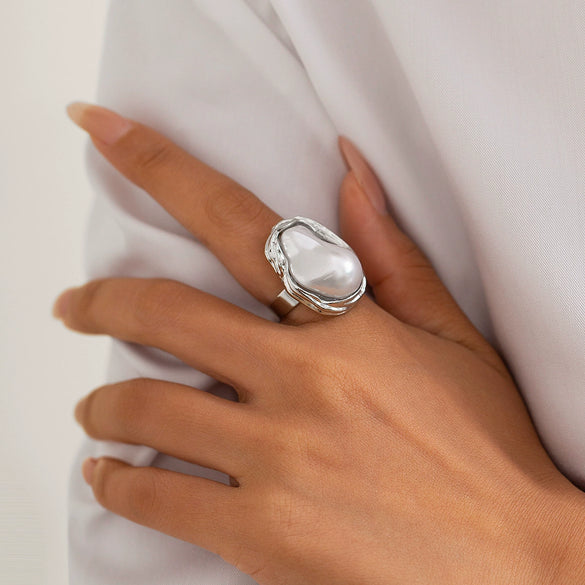 Ring Bracelet Imitation Pearl Geometric Baroque Electroplating