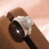 Ring Brass And Electric White Steel Geometric Inlaid Women's