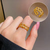 Ring Brass Geometric Crown Cartoon Style Real Gold Electroplated