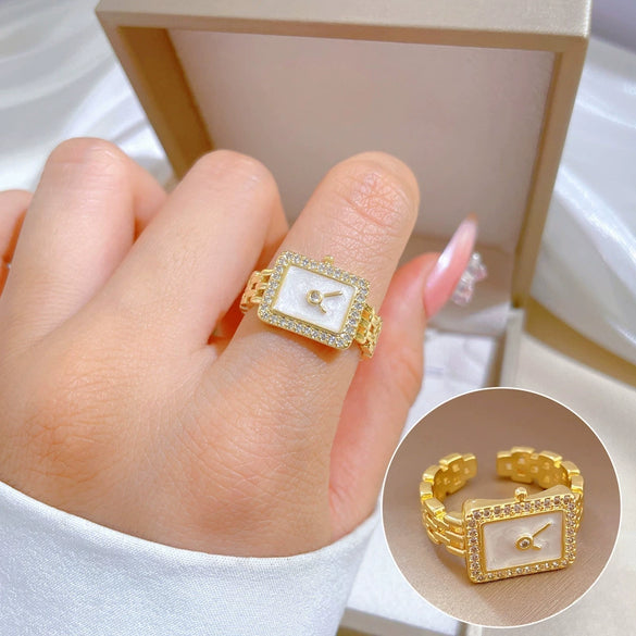 Ring Brass Geometric Crown Cartoon Style Real Gold Electroplated