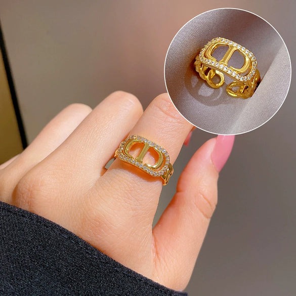 Ring Brass Geometric Crown Cartoon Style Real Gold Electroplated