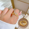 Ring Brass Geometric Crown Cartoon Style Real Gold Electroplated
