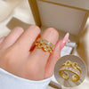 Ring Brass Geometric Crown Cartoon Style Real Gold Electroplated