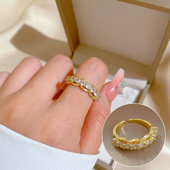 Ring Brass Geometric Crown Cartoon Style Real Gold Electroplated