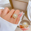 Ring Brass Geometric Crown Cartoon Style Real Gold Electroplated