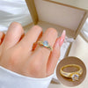 Ring Brass Geometric Crown Cartoon Style Real Gold Electroplated